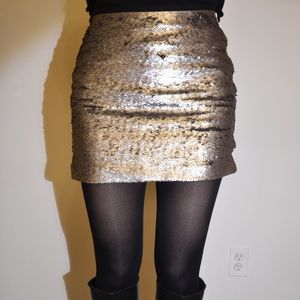 Zara gold mini skirt